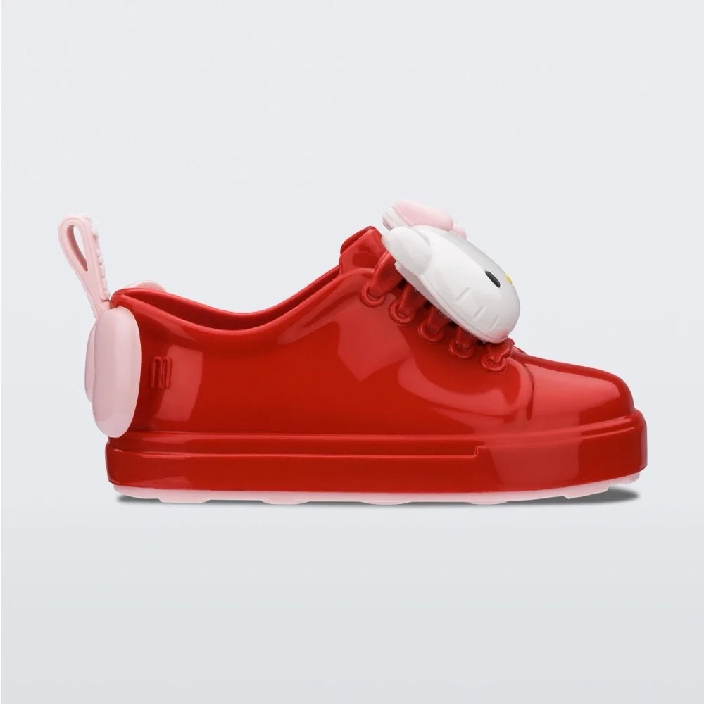 NWT MINI MELISSA Mini Be + Hello Kitty Toddler Sneakers In Red Size 6T